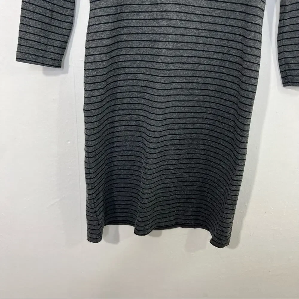 Sonnet James Reese A Play Dress Shirtdress Stretch Gray Black Striped Size XS